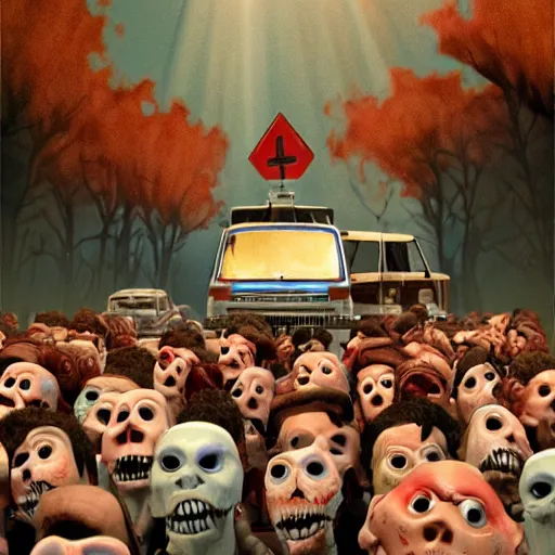 Prompt: dawn of the dead Pixar film stills