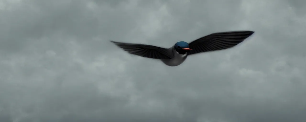 Prompt: a swallow bird flying through the clouds, atmospheric, mist, epic, photorealistic, realistic, rule of thirds, extremely detailed, 4 k, 8 k, unreal engine 5 render, rim lighting, rtx, ray traced lighting, shot on 3 5 mm, film grain