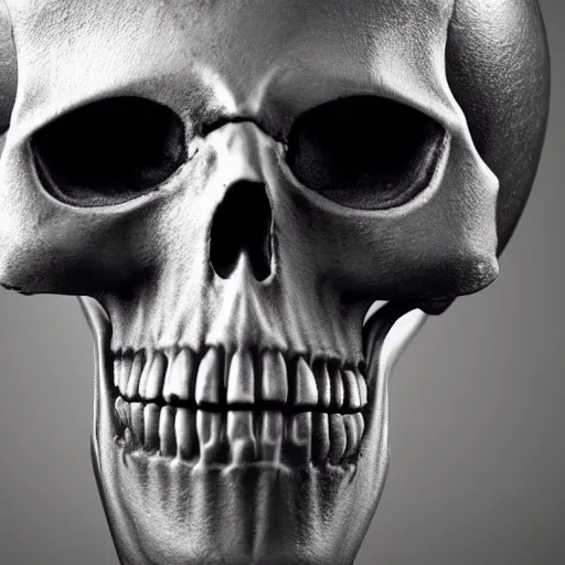 Image similar to A photo of a skull of an Alien, strange object, Alien skull, alien, professional photograph, studio lighting, highly detailed