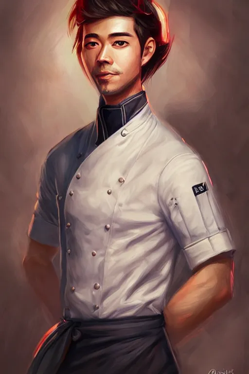 Image similar to a highly detailed portrait of a male french chef by ross tran rossdraws