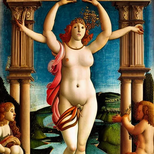Prompt: goddess Venus painted by Sandro Botticelli