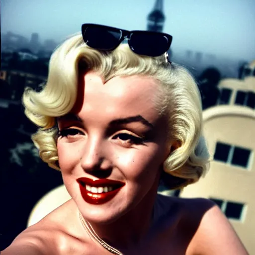 Image similar to Marilyn Monroe selfie in Los Angeles