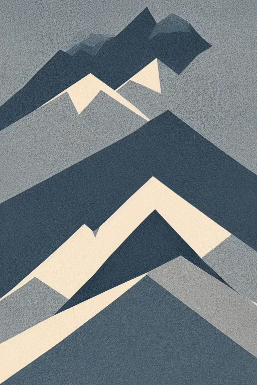 Prompt: geometric, mountainscape, dark soft colors, by ryan hawthorne