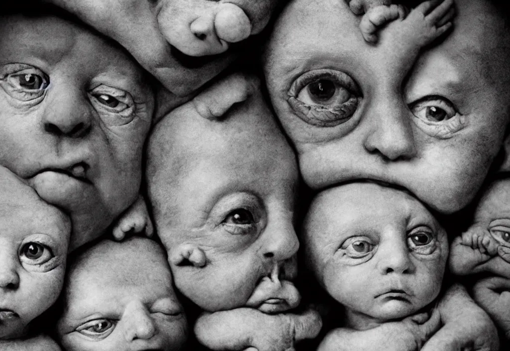 Image similar to full frame dr. seuss new born babies, anthropomorphic by lee jeffries, gelatin silver process photo, h. r. giger, by lee jeffries