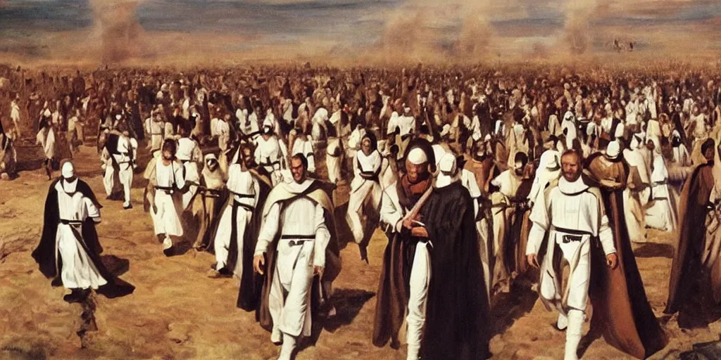 Prompt: obi wan kenobi army in a famous painting