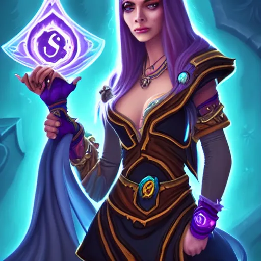 Image similar to Portrait of a sorceress, Hearthstone official trending art, exagerated accurate details, trending on MasterpieceStation in category 'Perfect eyes'