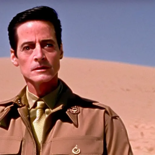 Prompt: A still of Agent Cooper from Twin Peaks in Dune (1984)