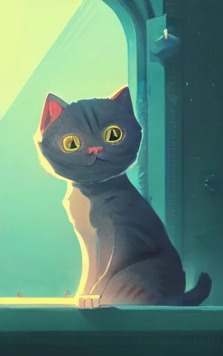 Image similar to cute cat, by victo ngai and andreas rocha and greg rutkowski, trending on artstation, unreal engine, 8 k hd wallpaperjpeg artifact, blur, artfact