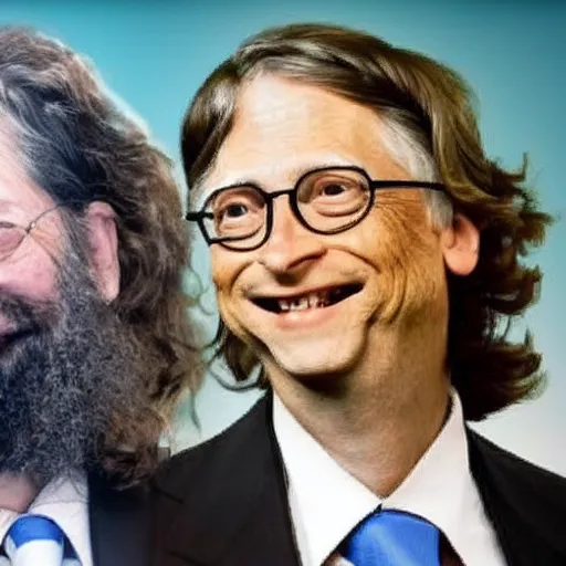 Image similar to photo of richard stallman punching bill gates, photography, realistic, realism