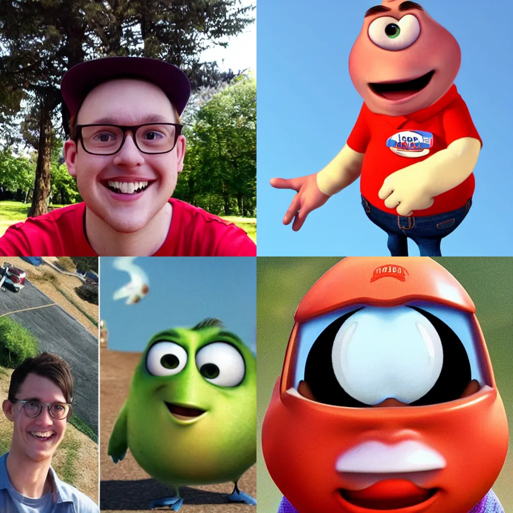 Prompt: Jordan Shanks aka: Friendlyjordies, pixar character