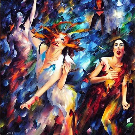 Image similar to rave dance party by arthur adamas, charlie bowater, leonid afremov, chiho ashima, karol bak, david bates, tom chambers