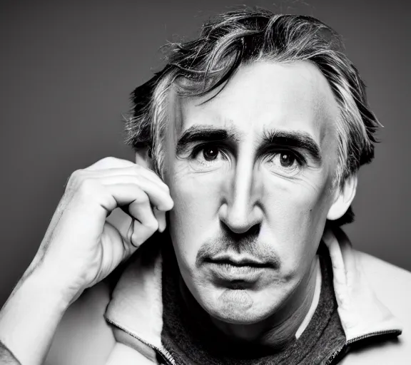 Prompt: a very ugly studio photograph of Steve Coogan; f/1.4; 90mm