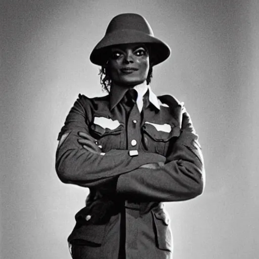 Prompt: Michael Jackson as a WWII soldier, HD