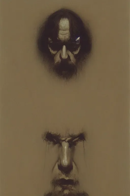 Image similar to portrait of Stanley Kubrick by Zdzislaw Beksinski