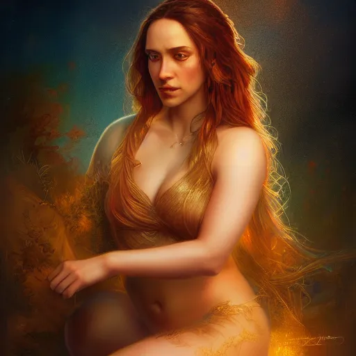 Prompt: seductive Aphrodite portrait, atmospheric lighting, painted, intricate, volumetric lighting, beautiful, rich deep colors masterpiece, golden hour, sharp focus, ultra detailed, by Leesha Hannigan, Ross Tran, Thierry Doizon, Kai Carpenter,Ignacio Fernández Ríos