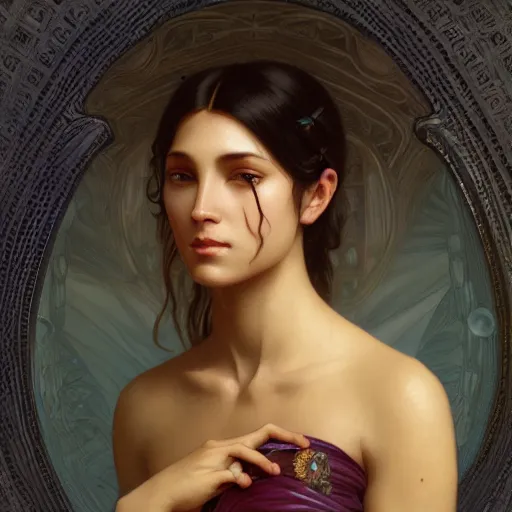 Image similar to turanga leela, intricate, elegant, highly detailed, digital painting, artstation, concept art, smooth, sharp focus, illustration, art by artgerm and greg rutkowski and alphonse mucha and william - adolphe bouguereau