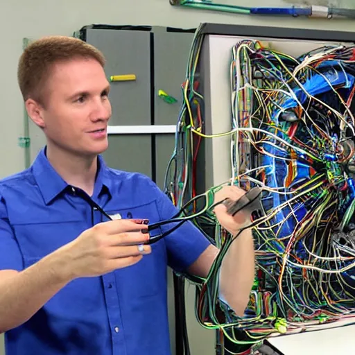 Image similar to Linus from Linus Tech Tips showing how to put together a super-collider