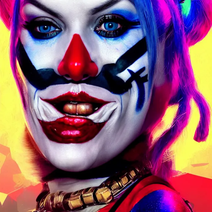 Prompt: portrait of Pamela Anderson as a harley quinn in Suicide Squad. HD,4K. intricate. intricate artwork. by Tooth Wu, wlop, beeple, dan mumford. octane render, trending on artstation, greg rutkowski very coherent symmetrical artwork. cinematic, hyper realism, high detail, octane render, 8k, iridescent accents