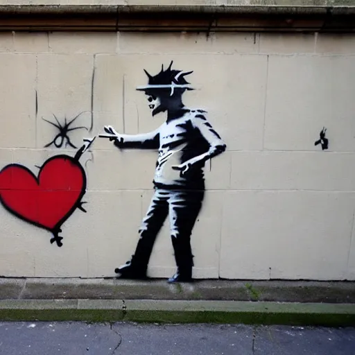 Image similar to wall with famous banksy graffiti