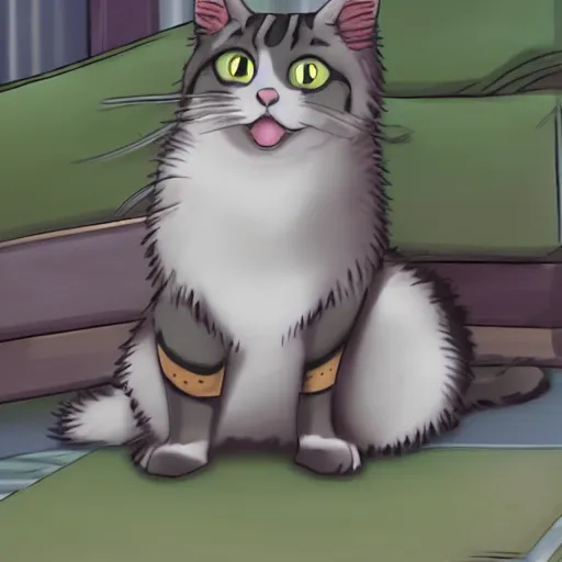 Prompt: a cat in anime