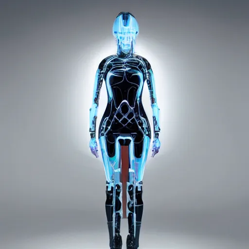 Prompt: a cyborg designed by zaha hadid