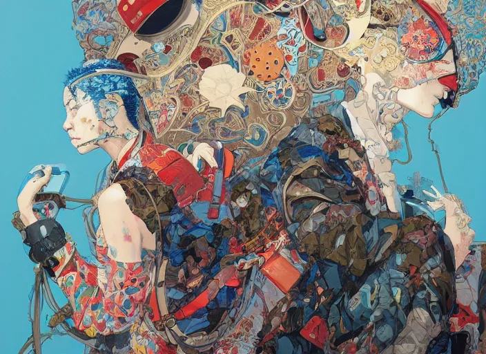 Prompt: orientalism portrait painting by james jean and katsuhiro otomo and erik jones, inspired by akira anime, smooth texture, intricate oil painting, high detail illustration, sharp high detail, long exposure city pop