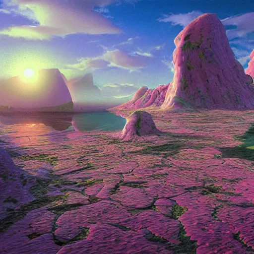 Image similar to hyperrealstic random objects in a surreal dreamscape environment by salvador dali, highly detailed, 3 d render, vray, octane, realistic lighting, photorealistic, colorful, intricate, elegant, wayne barlowe, vaporwave, beautiful, masterpiece, sunrise