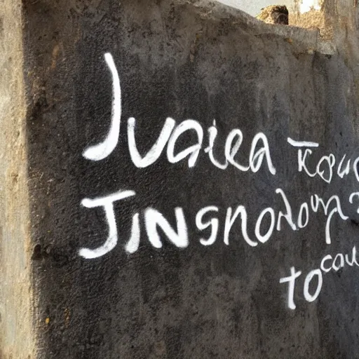 Prompt: Inscription JungleTea on a wall