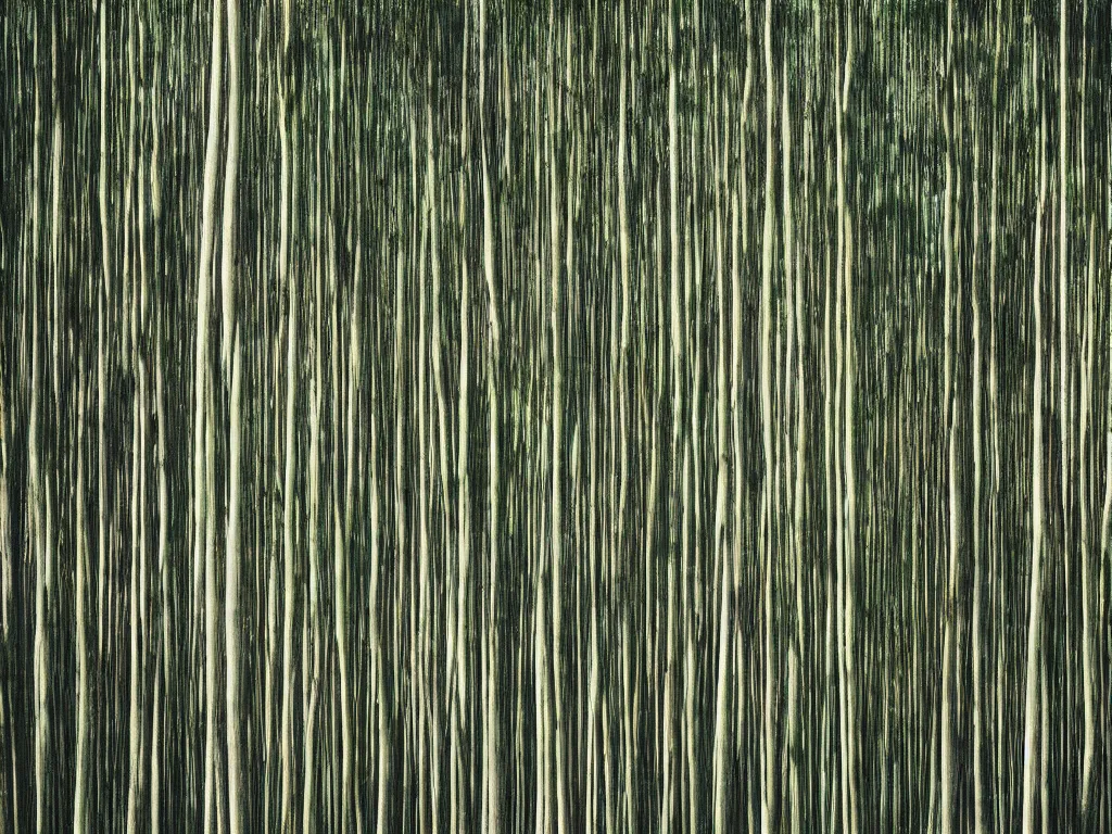 Prompt: long exposure photograph of eucalyptus trees by gursky