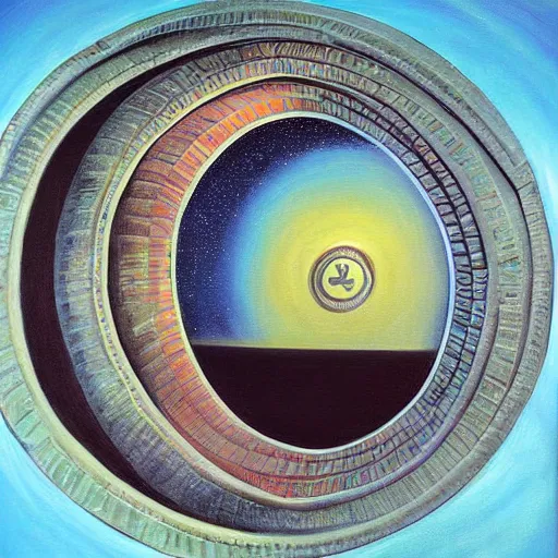 Prompt: surreal painting of the Stargate