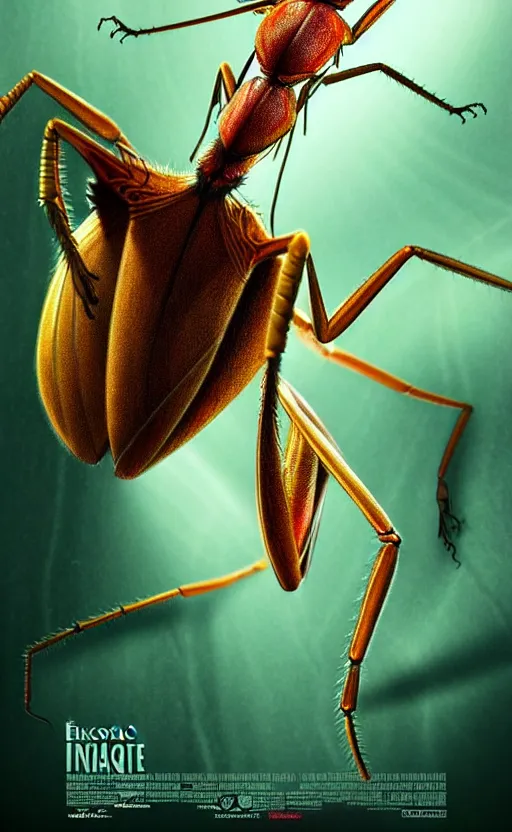 Image similar to exquisite imaginative creature poster art, like a bug, like a mantis, movie art, by lucusfilm, weta studio, 8 k, denoised, music poster