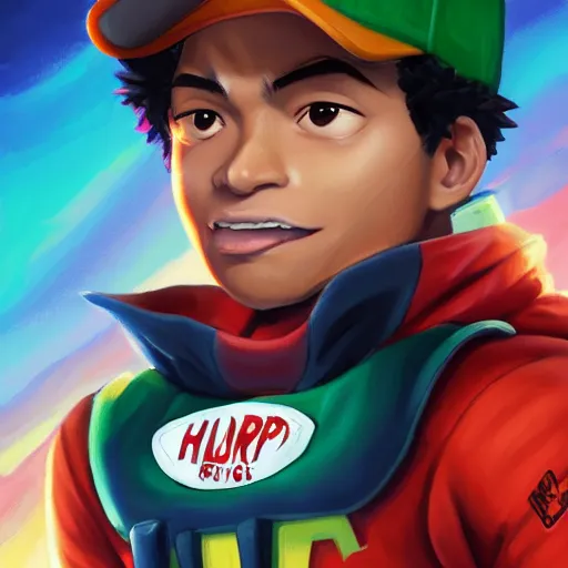 Prompt: an oil painting of a izuku midoriya wearing a hip - hop rap hat, by artgerm, hd, hdr, ue 5, ue 6, unreal engine 5, cinematic 4 k wallpaper, 8 k, ultra detailed, gta cover art, high resolution, artstation, award winning