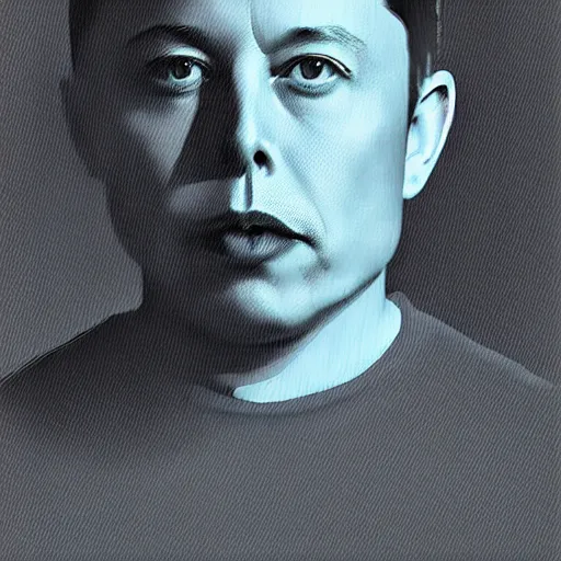 Prompt: matte portrait painting of elon musk as an alien