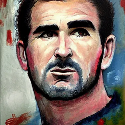 Prompt: Eric Cantona by Okamura Tim