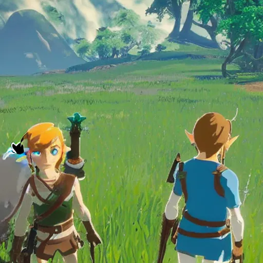 Image similar to genesis impact character meets link from zelda breath of the wild