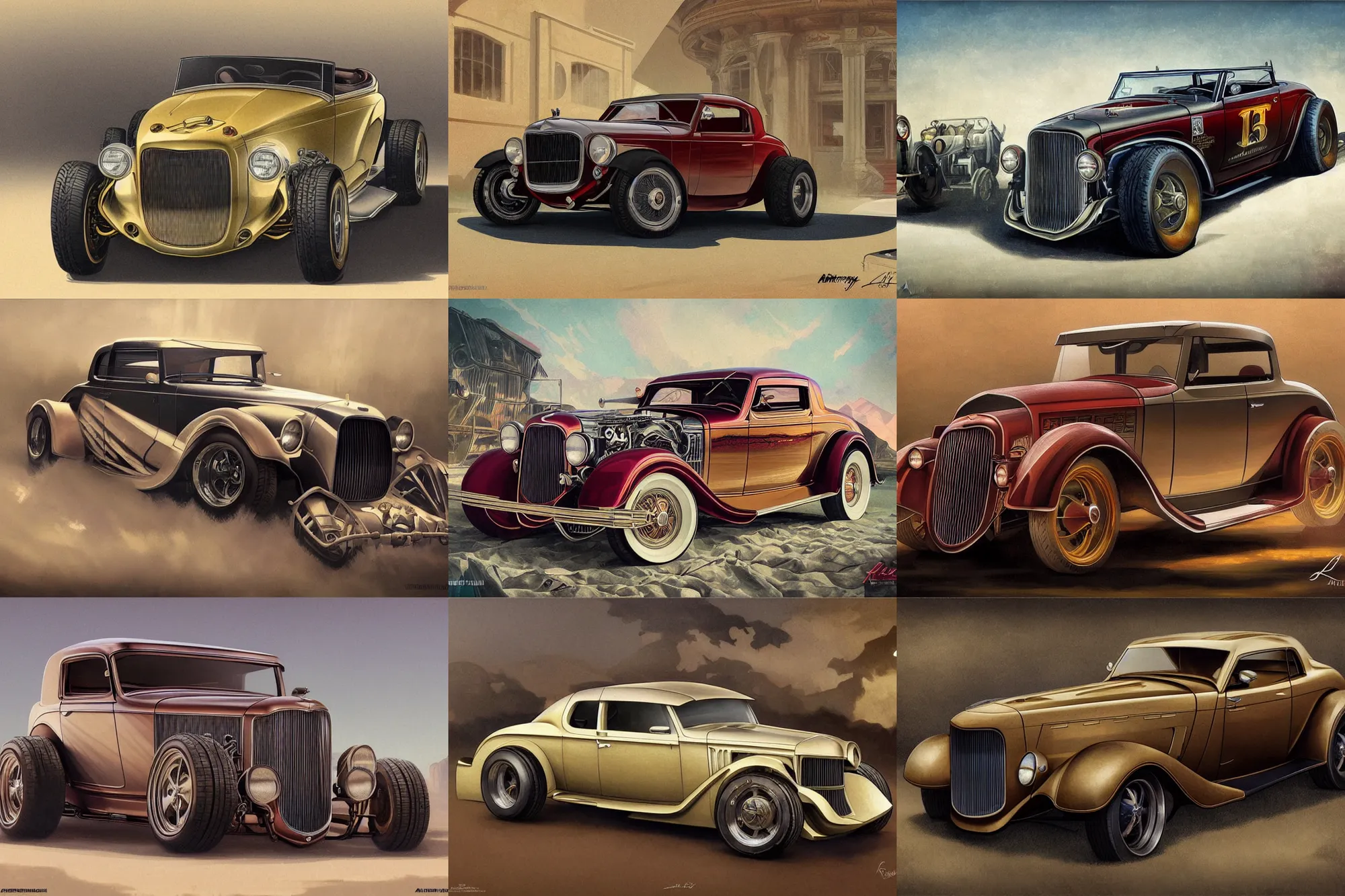 Prompt: luxury antique 1930s ford mustang, highly detailed, digital painting, artstation, concept art, sharp focus, illustration, art by artgerm and greg rutkowski and alphonse mucha