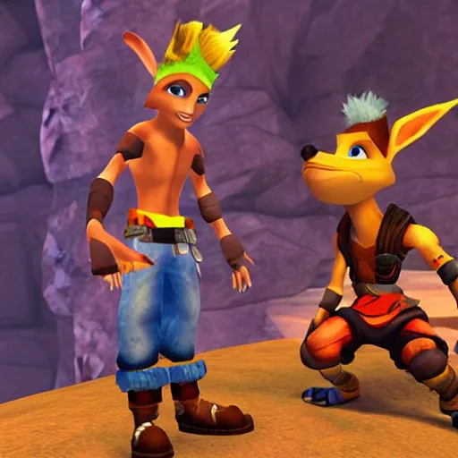 Prompt: Jak and Daxter, screenshot