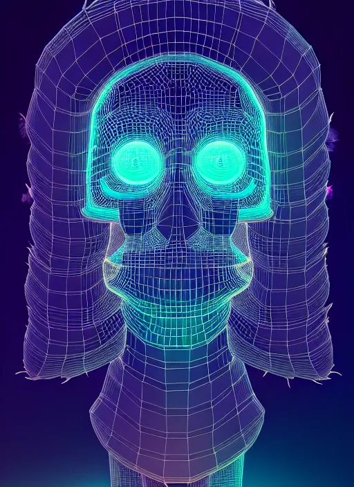 Image similar to 3 d goddess profile portrait, sigma 5 0 0 mm f / 5. beautiful intricate highly detailed quetzalcoatl skull and feathers. bioluminescent, plasma, lava, ice, water, wind, creature, thunderstorm! artwork by tooth wu and wlop and beeple and greg rutkowski, 8 k trending on artstation,