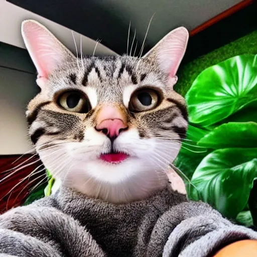 Image similar to selfie of a funny cat