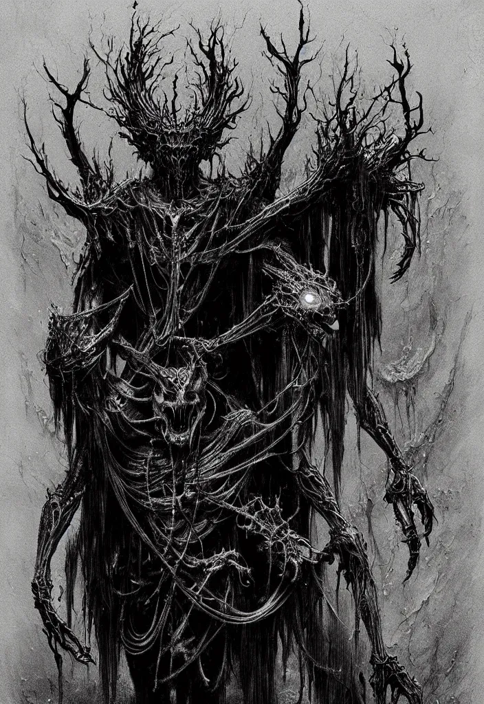 Image similar to a strange eerie magical scary creature in an eerie uncanny hell, transluscent neon, horror, concept art, detailed, intricate, award - winning, cinematic, by emil melmoth, by tsutomu nihei, by gustave dore