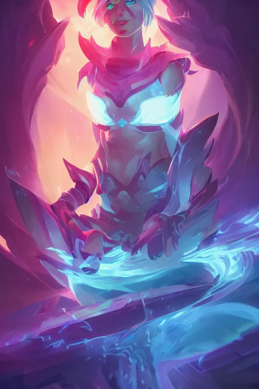 Prompt: riven league of legends wild rift hero champions arcane magic digital painting bioluminance alena aenami artworks in 4 k design by lois van baarle by sung choi by john kirby artgerm style pascal blanche and magali villeneuve mage fighter assassin
