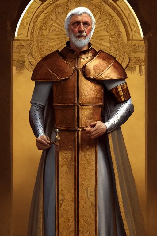 Prompt: medieval rome emperor, realistic portrait full body, symmetrical, highly detailed, digital painting, artstation, concept art, smooth, sharp focus, illustration, cinematic lighting, art by artgerm and greg rutkowski and alphonse mucha