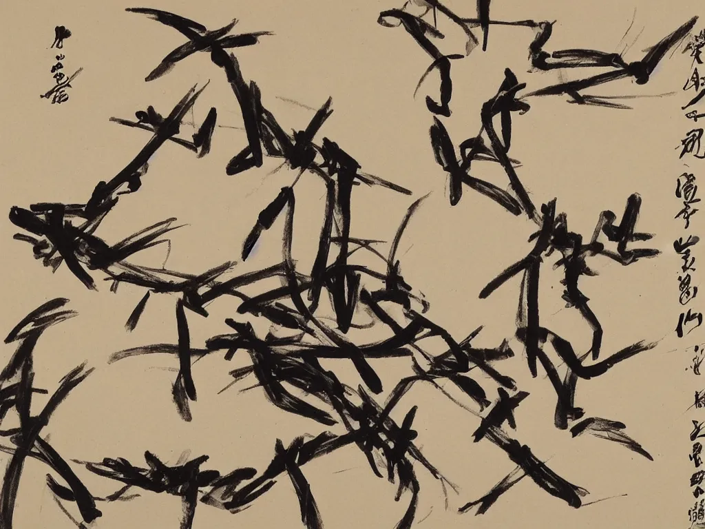 Image similar to artwork by qi baishi