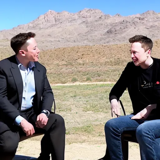 Prompt: Elon Musk meeting with extraterrestrial alien representatives at area 51