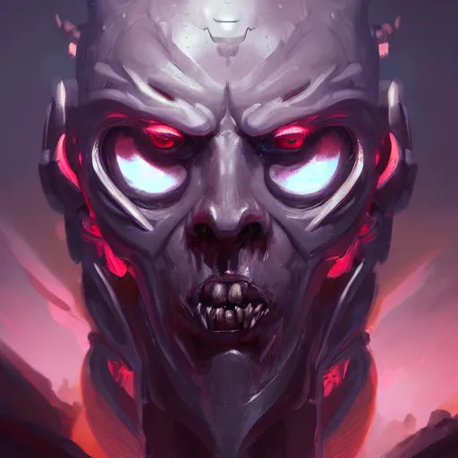 Image similar to a portrait of a demonic cybernetic duke of hell, cyberpunk concept art by pete mohrbacher and wlop and artgerm and josan gonzales, digital art, highly detailed, intricate, sci-fi, sharp focus, Trending on Artstation HQ, deviantart, unreal engine 5, 4K UHD image