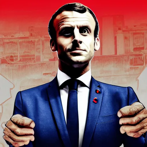 Prompt: emmanuel macron as a rapper gangster, digital art, 8 k, 3 d