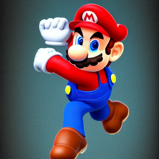 Image similar to Hyper realistic photo of Mario. Extremely detailed. Beautiful. 4K. Award winning