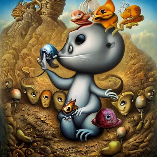 Prompt: surrealism by Greg Craola Simkins , masterpiece