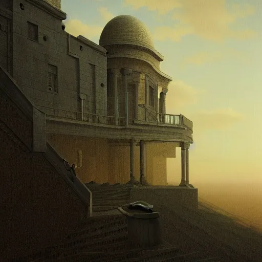 Image similar to minimalistic, hyperrealistic surrealism, award winning masterpiece with incredible details, a surreal vaporwave liminal space, highly detailed, trending on ArtStation, David Friedrich