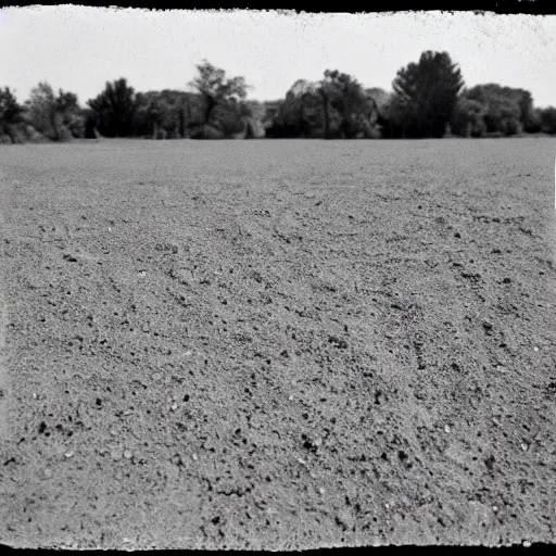 Image similar to a bright light covering the sky, dirt ground, dust, taken on a ww 2 camera, very high bloom ammount, realistic.